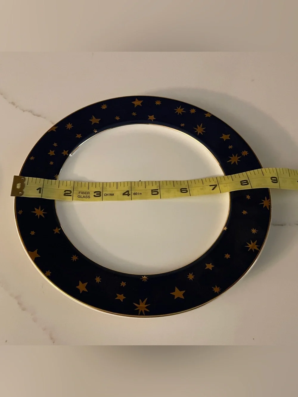 Galaxy by Sakura Red or Blue and White Salad Plate with 14K Gold Accents